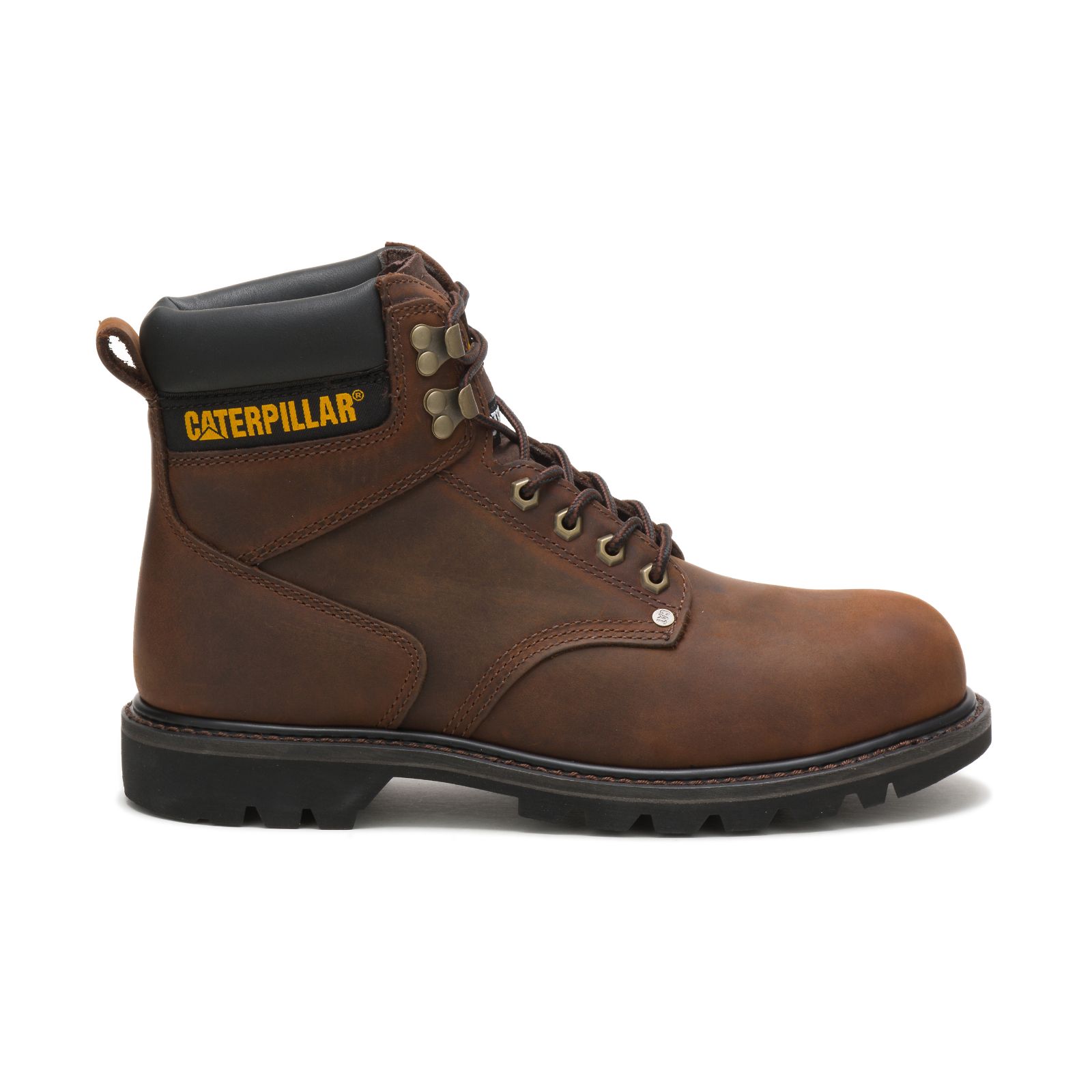 Caterpillar Boots Online - Caterpillar Second Shift Steel Toe Mens Work Boots Dark Brown (046132-YPL)